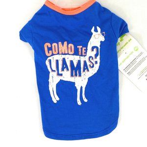 Small Dog T-Shirt Medium 'Como Te Llamas' Graphic